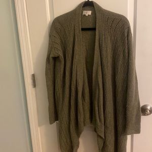 LOFT Lou Grey wrap sweater